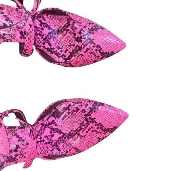 Jessica Simpson Ambrie Neon Pink Python Snake Print Sexy Heels - Picture 10 of 14